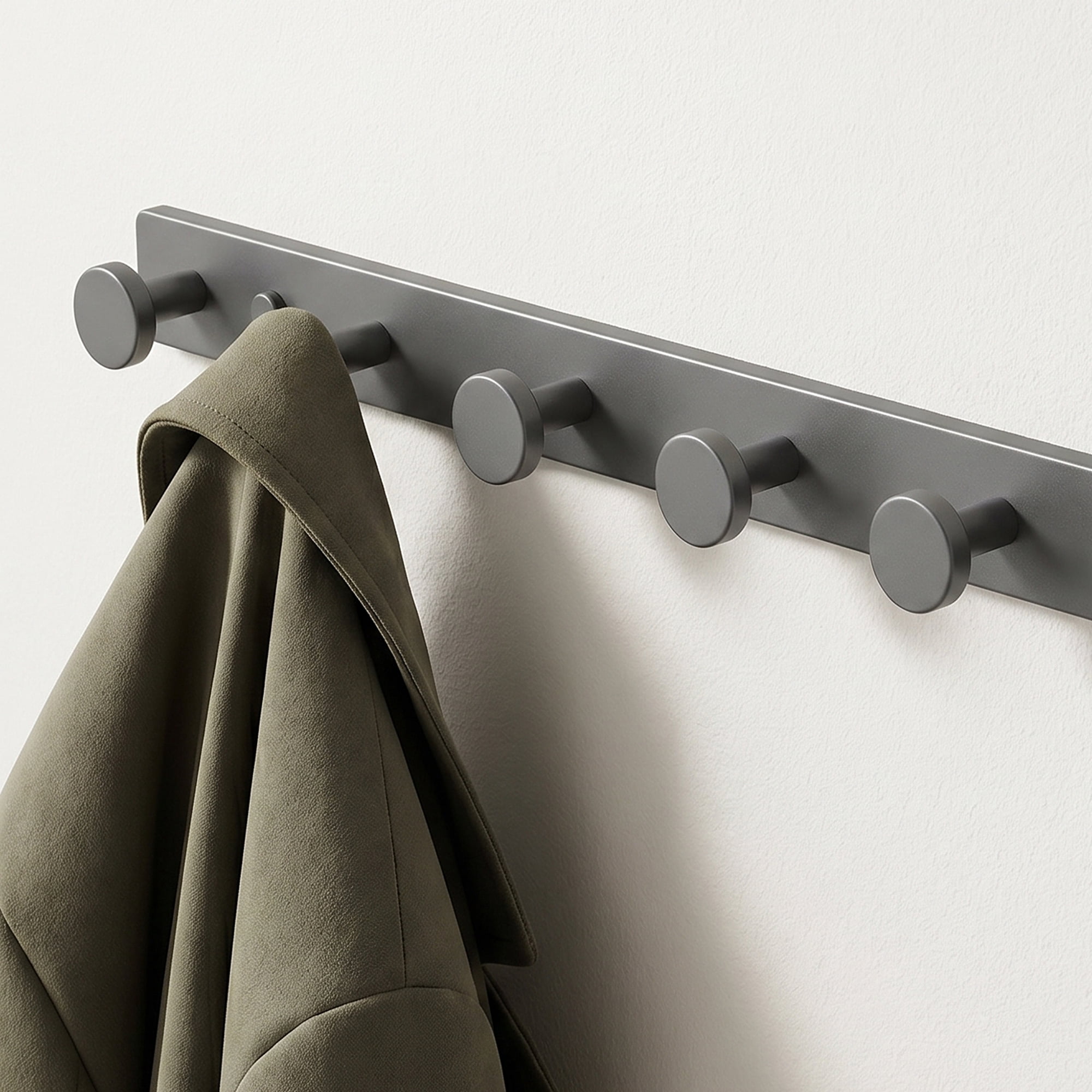 Unique Bargains Coat Rack Wall Mount Aluminum Hook Hat Rack for Entryway Gray 19.3" x 1.2"