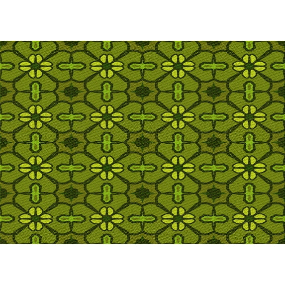 Ahgly Company Indoor Rectangle Patterned Pistachio Green Area Rugs, 3' x 5'