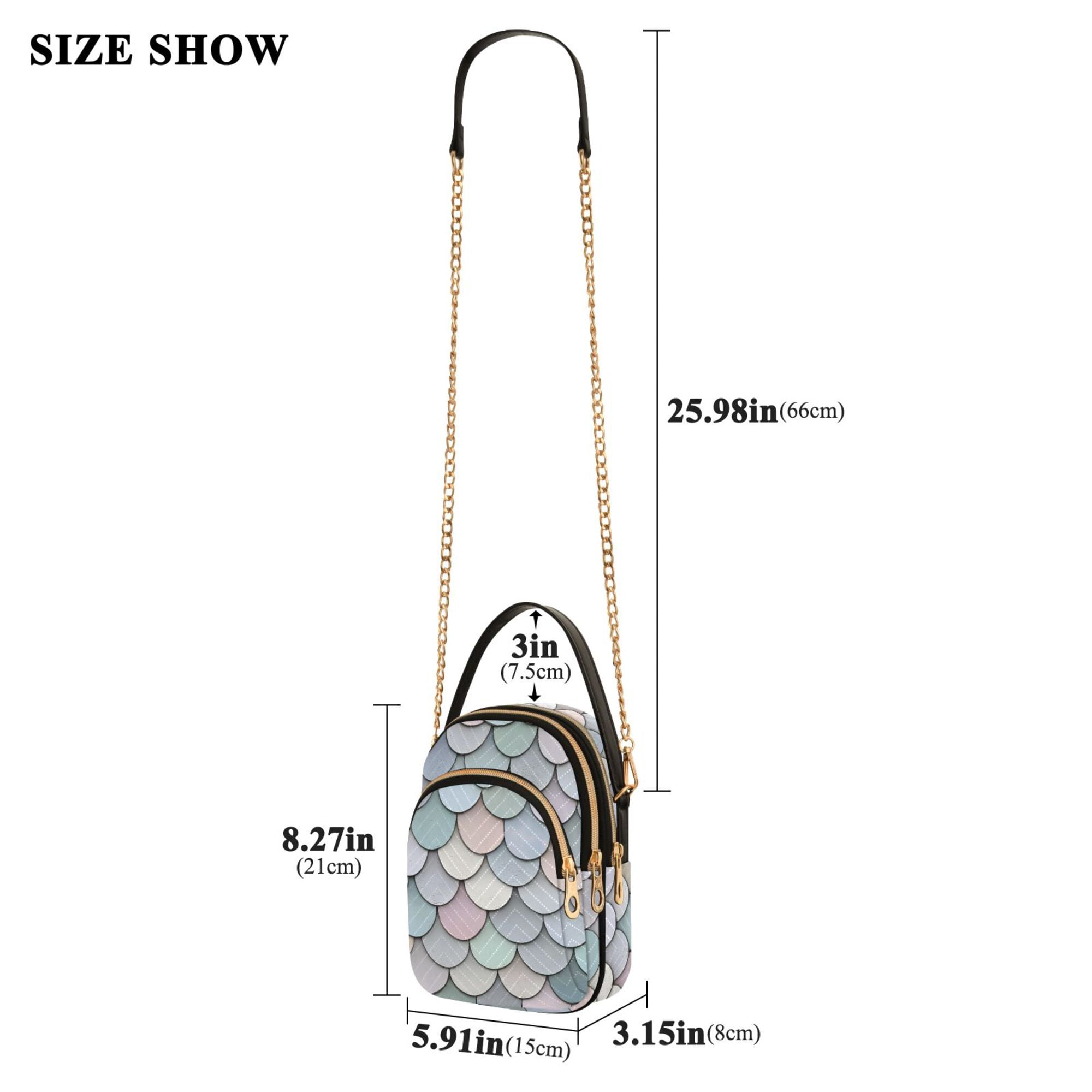 FORMRS Crossbody Bag for Women Quilted Travel Shoulder Cell Phone Purse with Chain Strap Handbag, Light Blue Shimmering Pattern