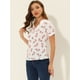 thumbnail image 3 of INSPIRE CHIC Camisa Floral Semitransparente Con Cuello Peter Pan Para Mujer Blanco-Rosa XL, 3 of 5