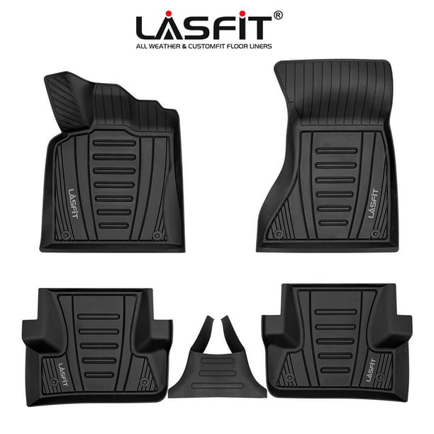Lasfit All Weather TPE Floor Mats for 2015 2016 2017 Audi Q5, 1st and 2nd Row, Black Walmart