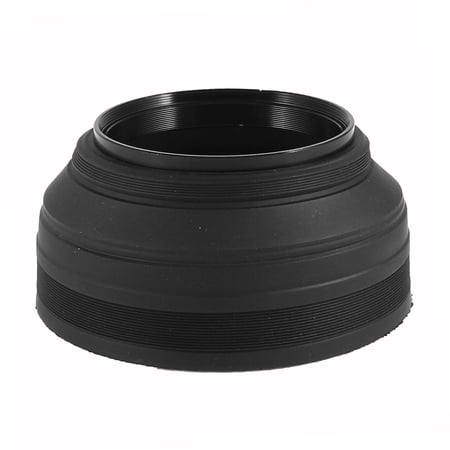 Unique Bargains Collapsible 3-Stage 67mm Screw In Rubber Lens Hood for DSLR Digital Cameras