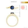 thumbnail image 4 of ANGARA Natural Round 1 ct Blue Sapphire Solitaire Bypass Engagement Ring in 14K Yellow Gold for Women (Size-6mm) | September Birthstone, Anniversary, Jewelry Gift for Women | Natural Sapphire Ring, 4 of 9
