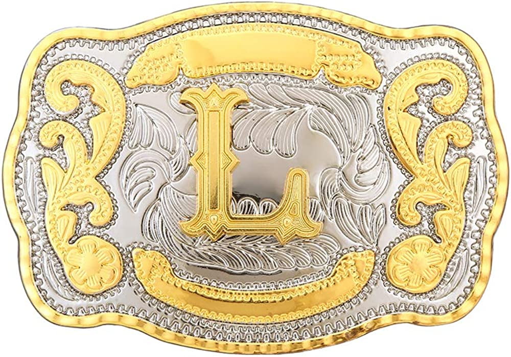 Western Belt Buckle Initial Letters ABCDJST to Z Cowboy Rodeo Large