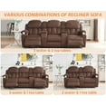 PAPAJET Recliner Couch, 3 Seater Recliner with Cup Holders, Plush