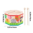 thumbnail image 2 of Tambor de percusión de madera octogonal | Tema de animales multicolor | Instrumento rítmico para la educación musical temprana | Madera duradera | 2 baquetas incluidas | 6,3 x 5,5 x 3,1 pulgadas, 2 of 5