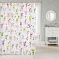 thumbnail image 2 of Manfei Pink Glitter Print Bowknot Shower Curtain 72Wx84L,Colorful Cartoon Goblet Bathroom Shower Curtain, 2 of 5