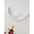 thumbnail image 3 of Conjunto de pijama navideño familiar a juego, camisetas de manga larga con estampado de árbol de Navidad y pantalones a cuadros. Ropa de dormir navideña., 3 of 8