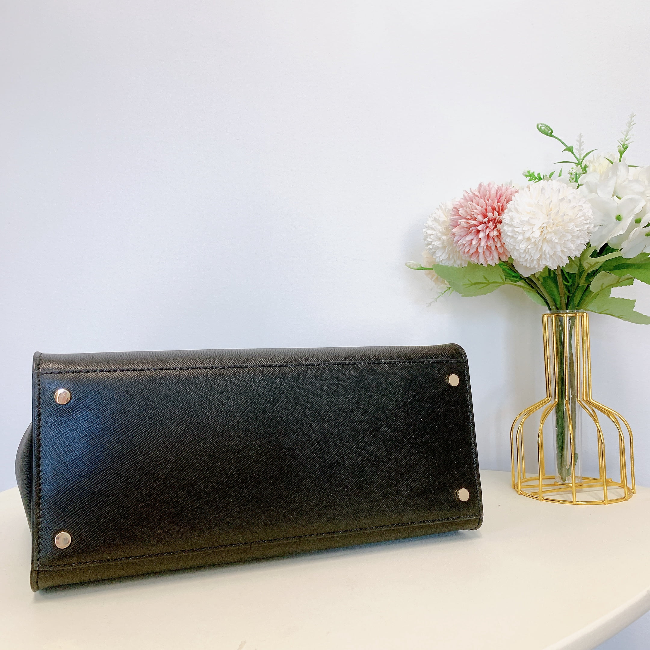 Kate Spade Staci Medium Satchel Crossgrain Leather Black