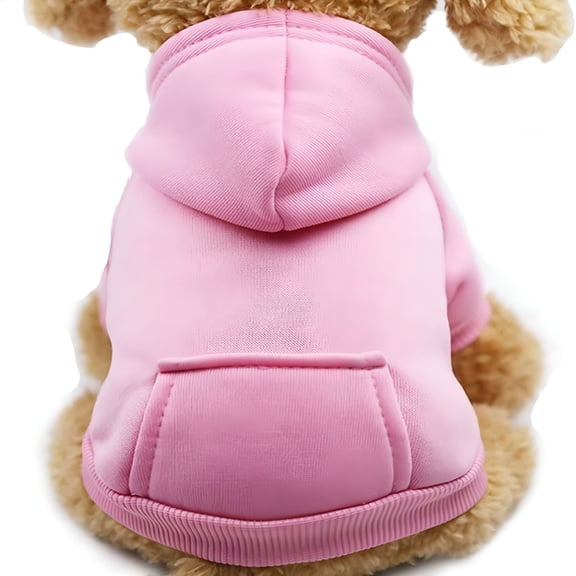 GASTROPOD Winter Dog Hoodie Sweaters with Pockets Warm Dog Clothes for Small Dogs Chihuahua Coat Clothing Puppy Cat Costume (Pink, M)
