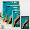 thumbnail image 5 of Abstract Marble Composition In Orange and Blue II 24 in x 32 in Framed Painting Canvas Art Print, by Designart, 5 of 5