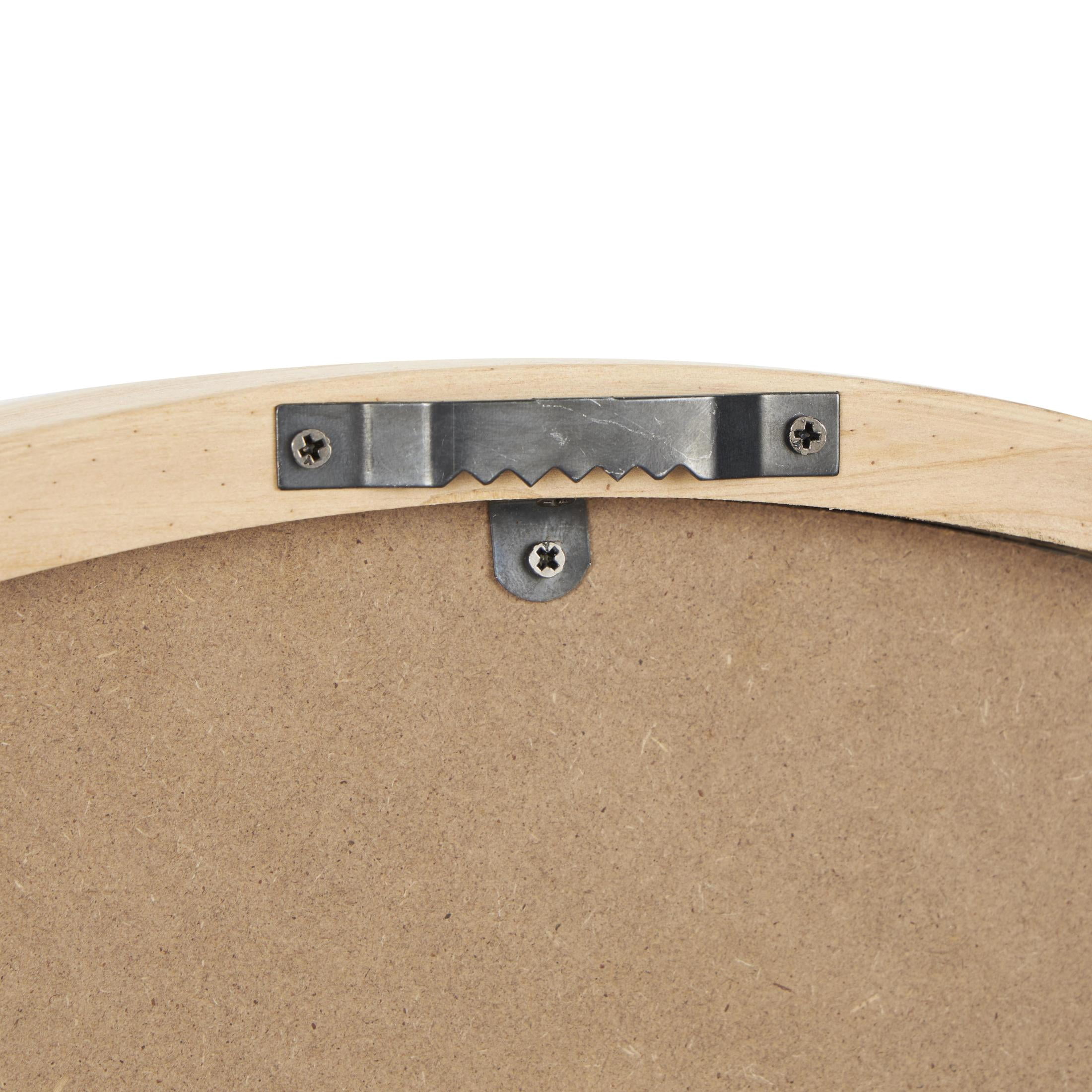 DecMode 23" Light Brown Wood Wall Clock with White Backing