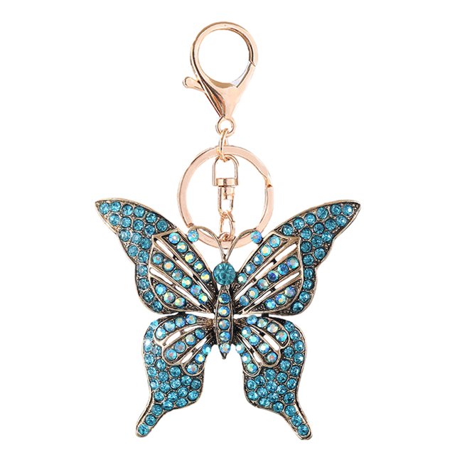 Llavero con Diamantes Imitación Cgtredaw Mariposa 3D Turquesa