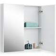 thumbnail image 6 of Topbuy Double Door White Storage Cabinet Wall Mounted Bathroom Mirrored Organizer w/ Shelves, 6 of 7
