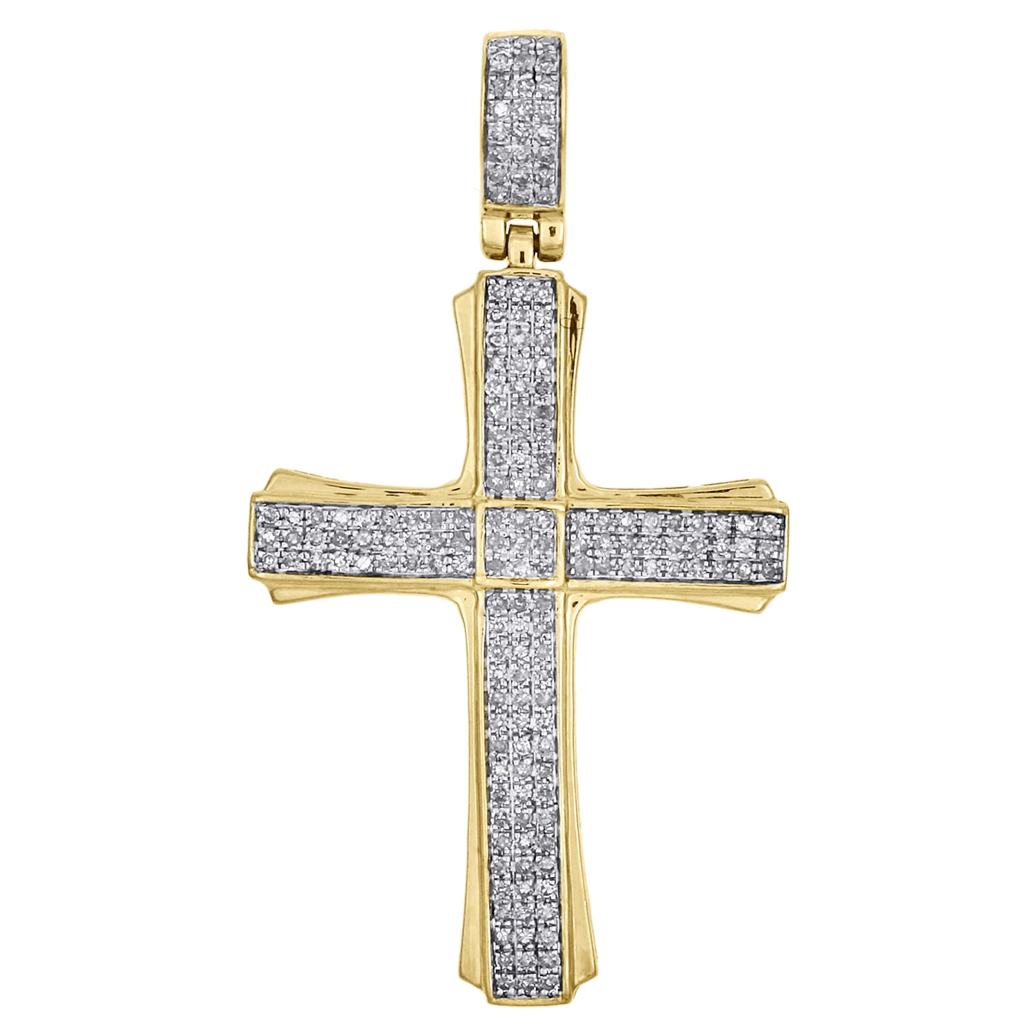 JFL Diamonds & Timepieces 10K Yellow Gold Diamond Cross Pendant Pave