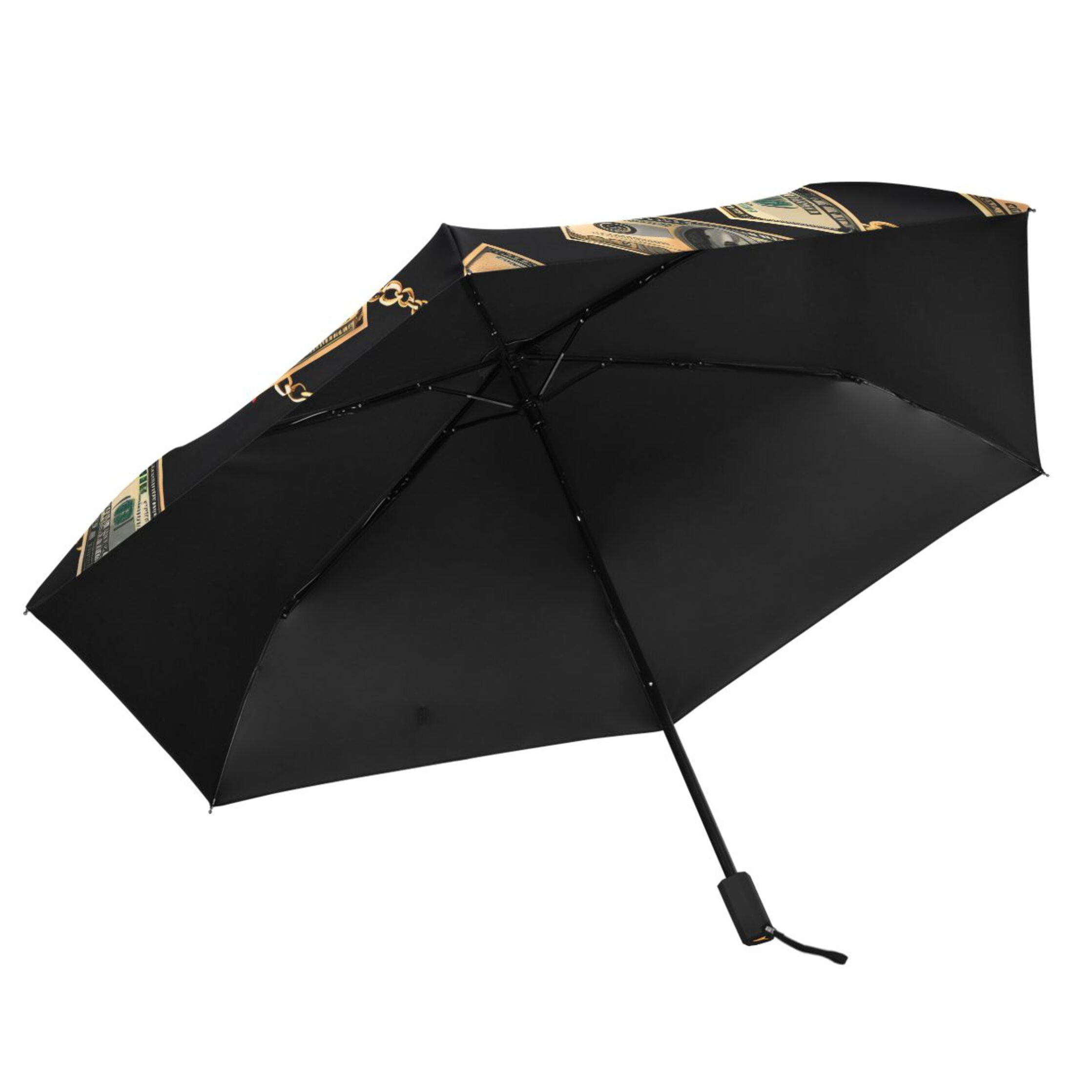 Luxury Dollar Bill Chain Compact Sun Umbrella Windproof Travel Umbrellas for Rain Strong Portable UV Protection