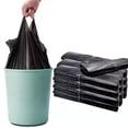 thumbnail image 2 of Bolsa de plástico negra tipo chaleco de 100 piezas para cocina, sala de estar, bolsa de almacenamiento de basura limpia, para llevar, para empacar la basura con asa, 2 of 4