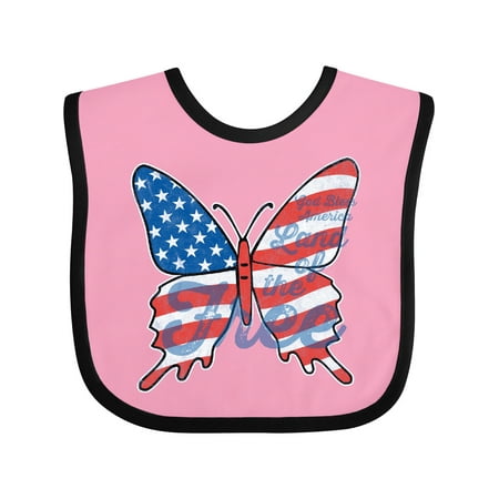 

Inktastic Patriotic Butterfly Gift Baby Girl Bib