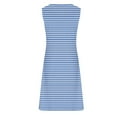 thumbnail image 5 of MIUOWANP Women's Summer Halter Casual Dress Horizontal Stripe Print Sleeveless V-Neck Strapless Mid Length Skirt Size XXL(12)Light Blue, 5 of 5