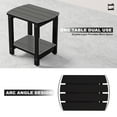 thumbnail image 3 of SENWEST Outdoor Weather-Resistant Pine Wood Square End Table, Black, 3 of 10
