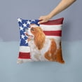 thumbnail image 2 of Carolines Treasures BB9663PW1414 Cavalier Spaniel Patriotic Fabric Decorative Pillow  14Hx14W multicolor, 2 of 4