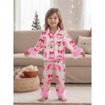 thumbnail image 4 of Mommy and Me Matching Pajamas Bow Santa Button Down Lapel Tops Pants, 4 of 8
