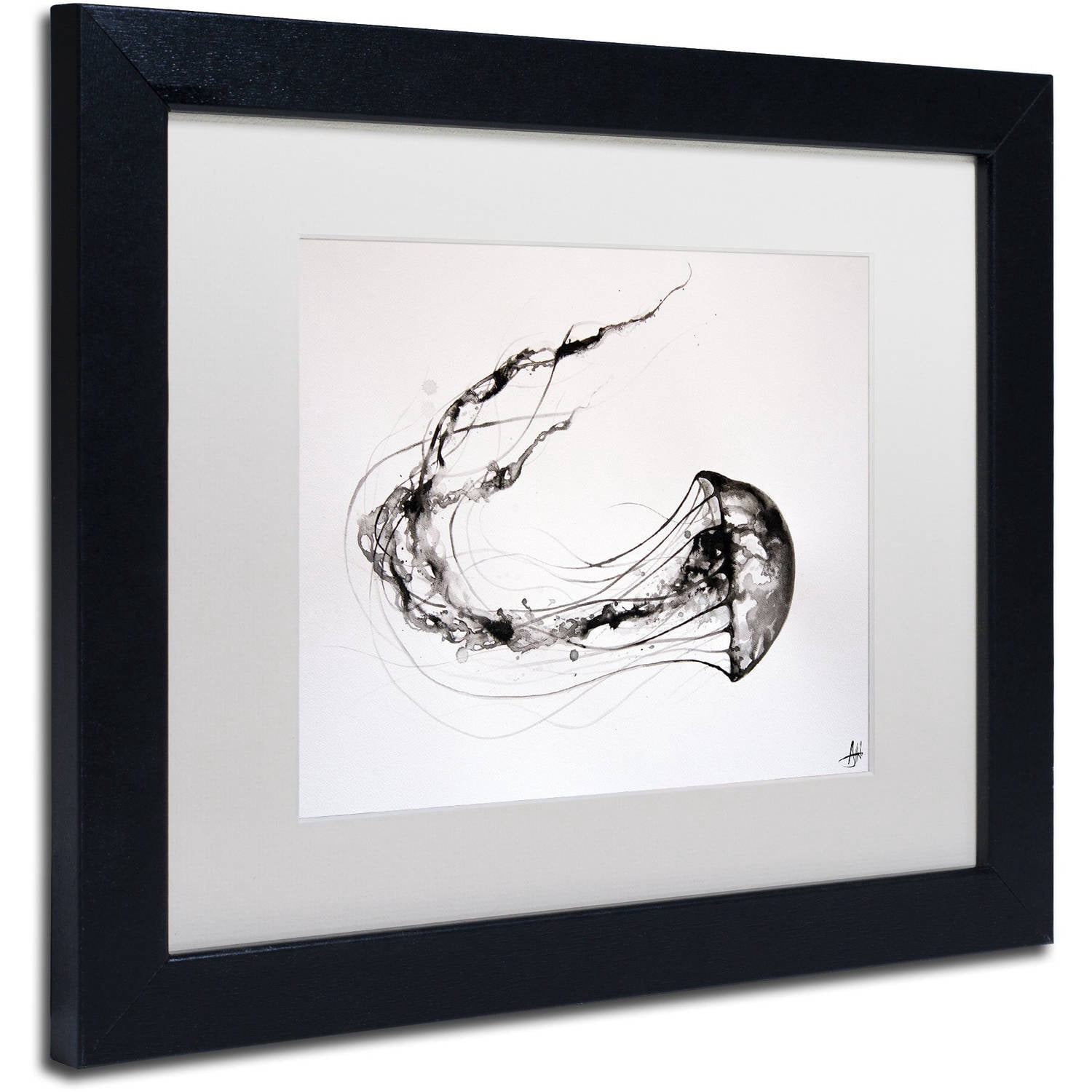 Trademark Fine Art 'That's No Moon' Canvas Art by Marc Allante, White Matte, Black Frame
