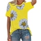 thumbnail image 2 of Qarigey Camiseta de mujer Camiseta de manga corta estampada Blusa corta estampada casual suelta Prendas para la parte del cuerpo Amarillo XXL, 2 of 6