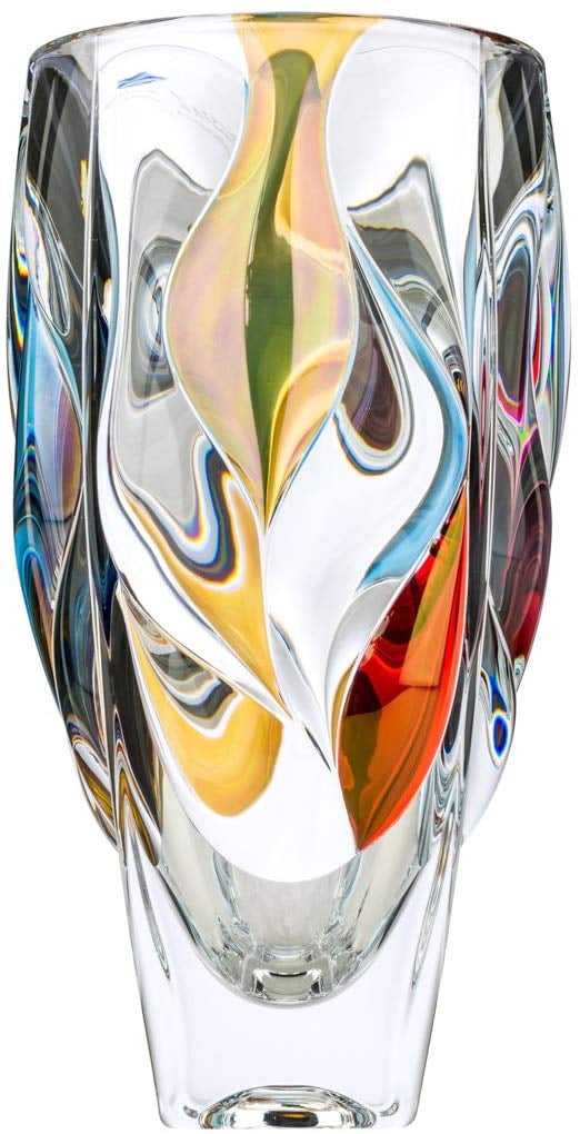 Bohemia Jihlava JS31733, 12-Inch Crystal Vase with Gold Sputtering,  Decorative Centerpiece Bud Bamboo Vase - Walmart.com