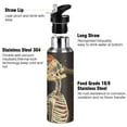 thumbnail image 3 of Yayeee 33oz Insulated Water Bottle Double Wall Stainless Steel with Flip Straw Lid, Skeleton Stripes, 3 of 7