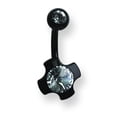 thumbnail image 2 of Designer Stainless Steel 316L Srg Gr Sstl 14G 13/32Plated Black Ball/Cross Belly Ring Made In China -Jewelry By Sweet Pea Creations, 2 of 2
