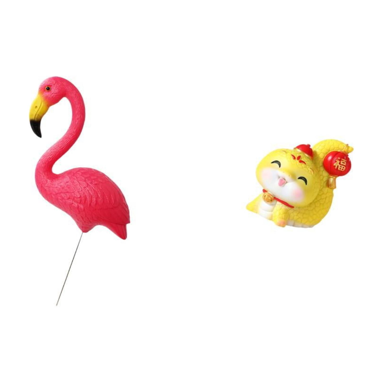 simhoa Flamingo and Snake Garden Figurine Sculpture for Holiday Spring Fairy Yard Art Ornament Tabletop Centerpiece Shelf Decor