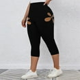 thumbnail image 6 of Xysaqa Women's Stretch Workout Yoga Capris Leggings for Summer Comfy Women High Waisted Leggings Belly Control Capris Pants Cutout S-3XL, 6 of 9