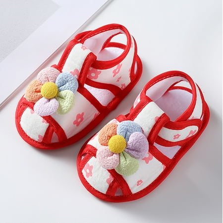 

Hunpta Kids Sandals Baby Girls Soft Infant Toddler Walkers Shoes Colorful Lucky Flowers Princess Shoes Sandals Flat Walkers Shoes