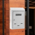 thumbnail image 2 of Buzón de correo con cerradura para montaje en pared, decoración del hogar, buzón decorativo y moderno para puerta de entrada, exterior residencial. Blanco, 2 of 8