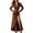 Gold, variant on Womens Vintage Western Dresses Suede V Neck Button Down Long Sleeve Fishtail Hem Boho Western Maxi Dresses