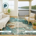 thumbnail image 4 of Addison Rugs Chantille Indoor/Outdoor Transitional Abstract Aqua Machine Washable Round Rug, 8' x 8', 4 of 8