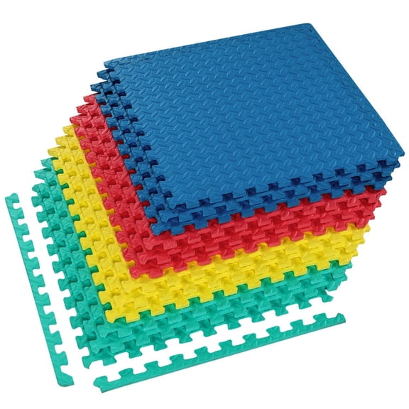 SUGIFT 12-Piece Interlocking EVA Foam Puzzle Mat, Anti-Slip Exercise Flooring Tiles, 8.5' x 6.4'