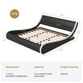 thumbnail image 6 of SHA CERLIN Black & White King Size Leather Platform Bed Frame with Adjustable Headboard, Adult, 6 of 6