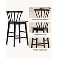 thumbnail image 5 of Joyyskill Modern Bar Stools Set of 2, 24" Wooden Counter Height Barstools, Modern Armless Farmhouse Bar Dining Chairs with Back & Footrest, Black, 5 of 5