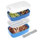 thumbnail image 1 of Bento Box Bentgo Classic con 3 compartimentos y juego de utensilios, color azul, 1 of 7