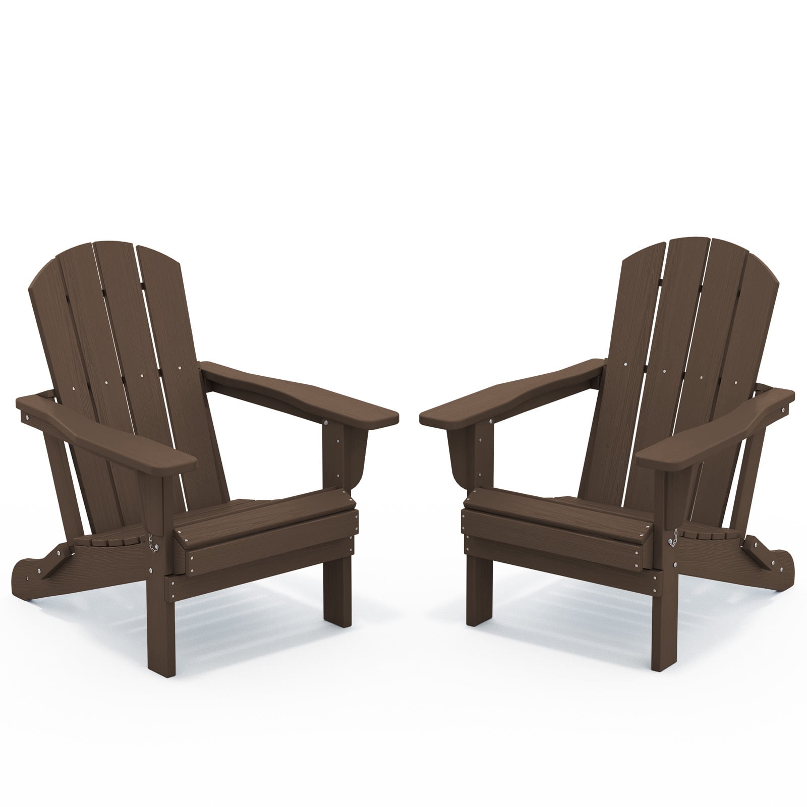 LOYALICE Outdoor Patio Chair, HDPE Plastic Adirondack Chair, Coffee Brown(2PC)