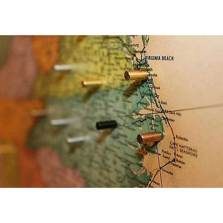 30 Gold Magnetic Metal Pins - Perfect Magnets for Maps, Whiteboards, and Other Metal Surfaces