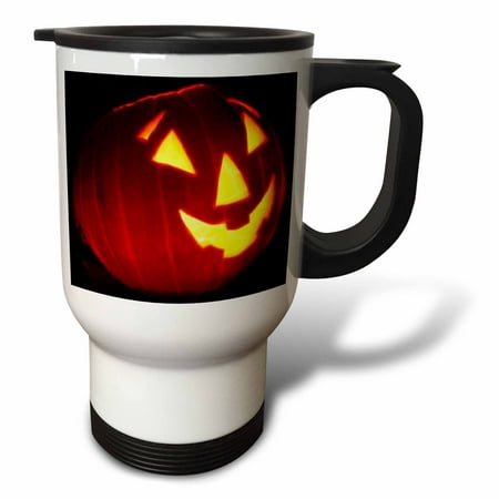 3dRose Halloween Jack o Lantern, Travel Mug, 14oz, Stainless