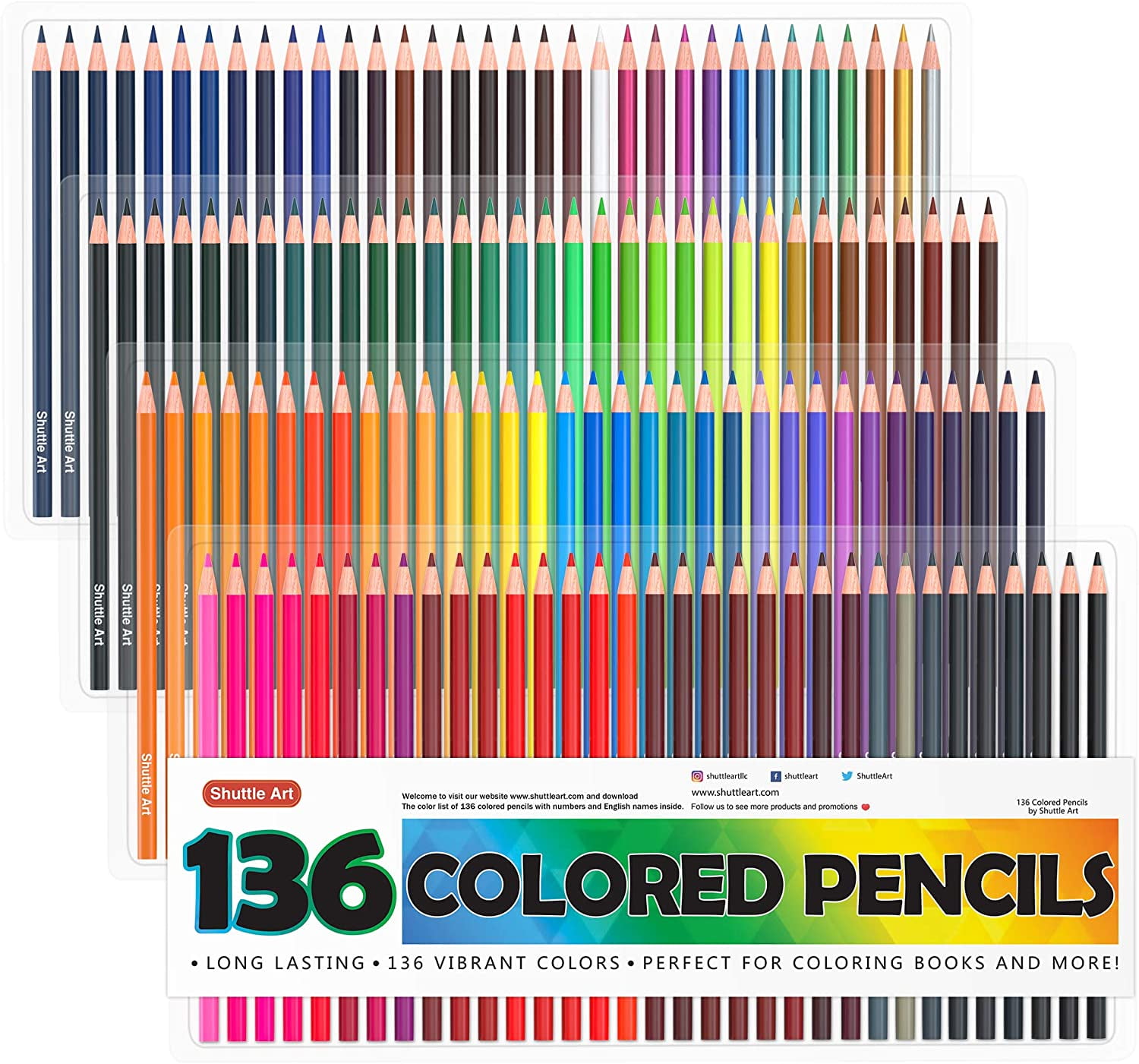 Shuttle Art 136 Colored Pencils,Colored Pencil Set for Adult Coloring Books
