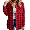 thumbnail image 7 of Hsovts Womens Multi‑Tone Plaid Flannel Shirts, Button Up Long Sleeve Vintage Tartan Pattern Relaxed Fit Soft Flannel Layering Tops for Outdoor Weekend Casual Dressing Wine 2xL, 7 of 7