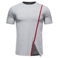 thumbnail image 1 of Bowake Workout Tops for Men Crewneck Short Sleeve Summer Shirts Irregular Hem Casual Gym Running Tee Blouse, 1 of 5