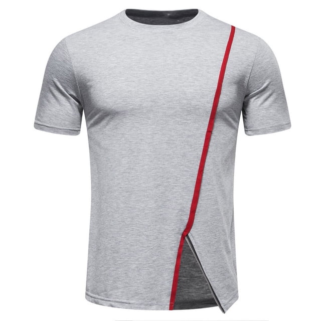 Bowake Workout Tops for Men Crewneck Short Sleeve Summer Shirts Irregular Hem Casual Gym Running Tee Blouse