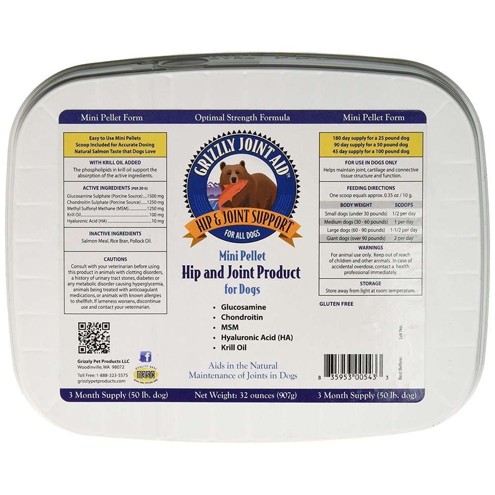 Grizzly Joint Aid Pellets for Dogs, 32 oz.