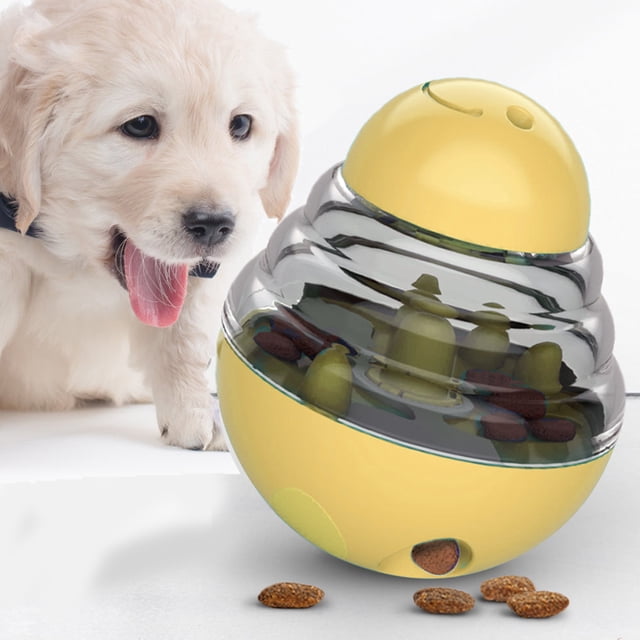 Balle Distributrice de Nourriture pour Animaux Réglable Interactive Balle pour Gâteries pour Chiens
